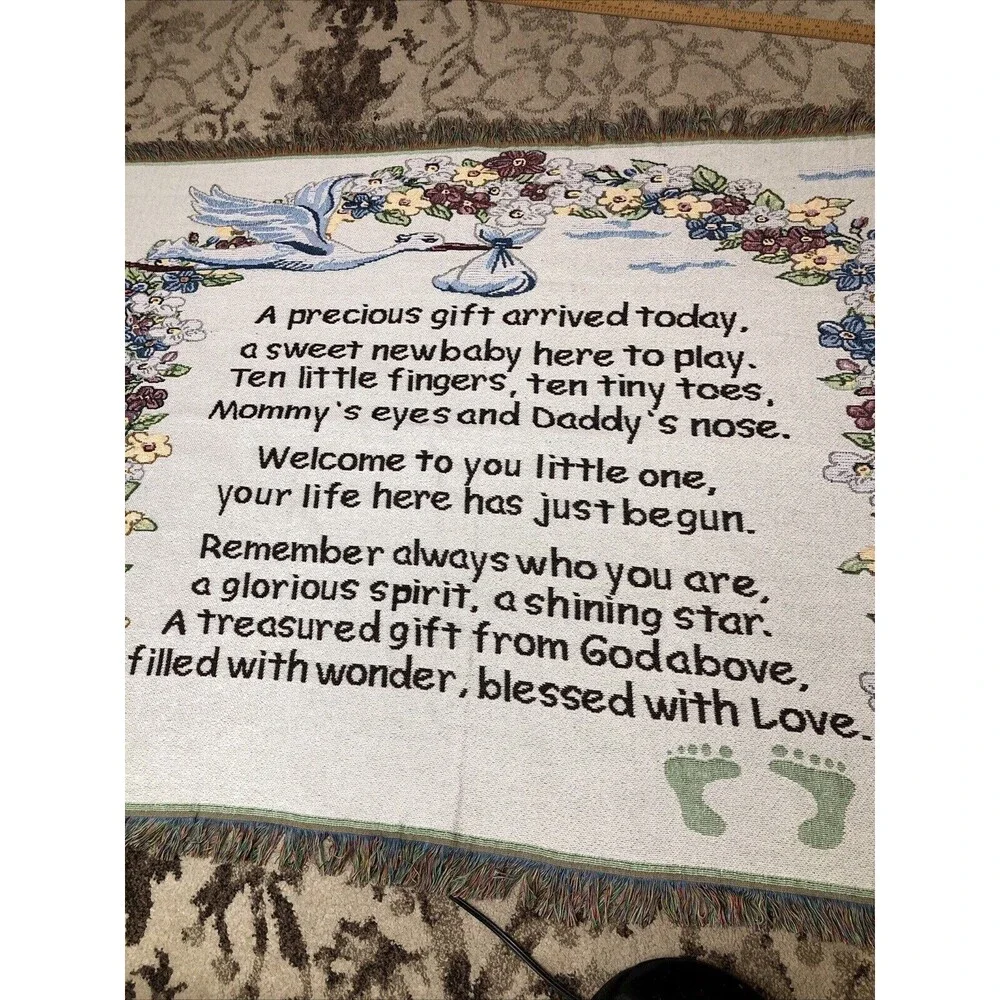 Welcome New Baby Blanket Wall Hanging 50”x 36